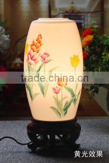 Wedding Gift Mother day's Gift valentines gift AntiqueTable Lamp Jingdezhen Ceramic Bamboo Craft Bedside LED E27 220v 110v