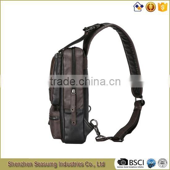 High Quality PU Leather Men Crossbody Sling Bag