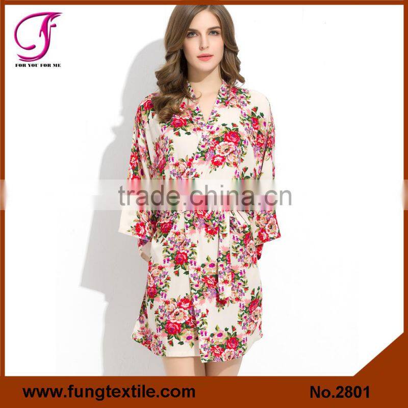 FUNG 2802 Women Floral Wholesale Cotton Robe
