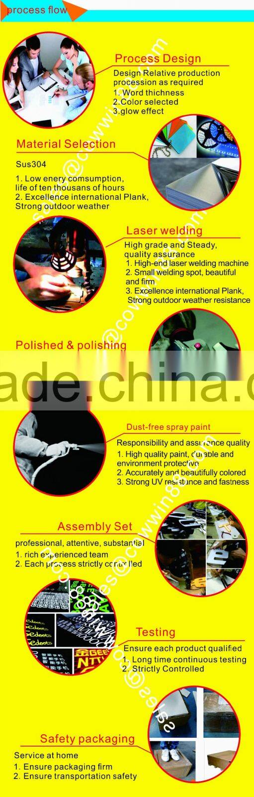 3D letter light box outdoor signage