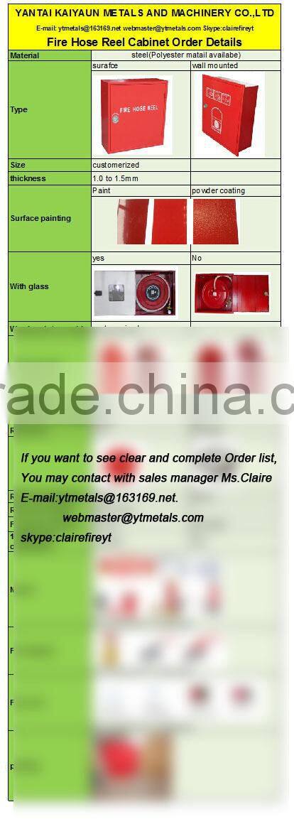 Steel Fire Hose Rack Cabinet with Canvas Hose