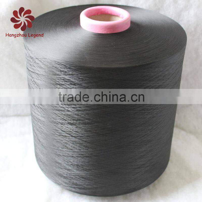hangzhou supplier dty 100D/36F polyester yarn semi-dull dope dyed black