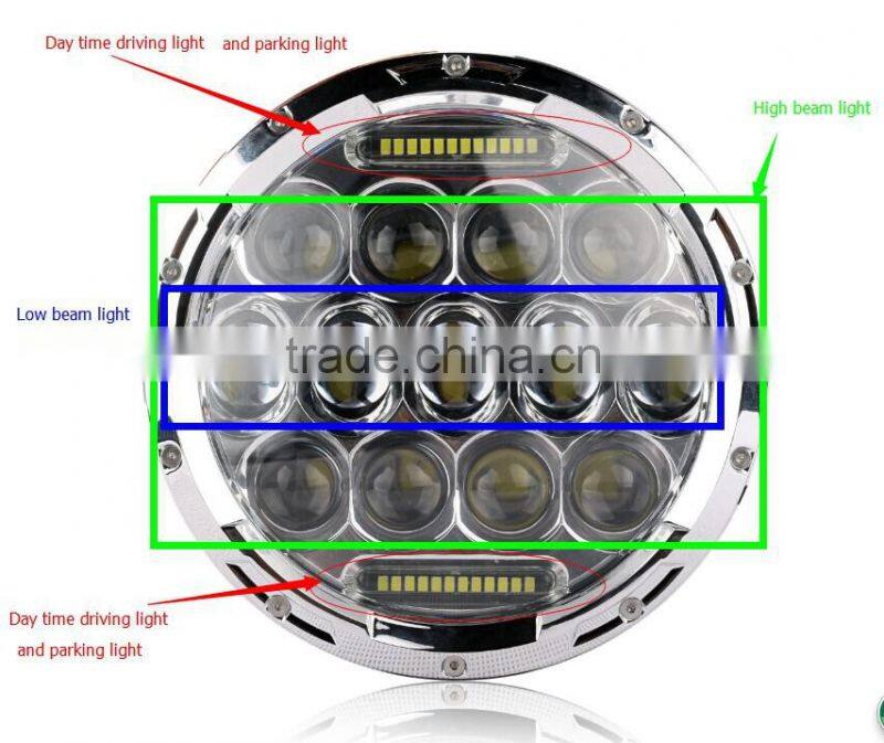 2015 hot sale jeep wrangler led headlight, 7inch 75w led work lights, 7'' 75w led headlights