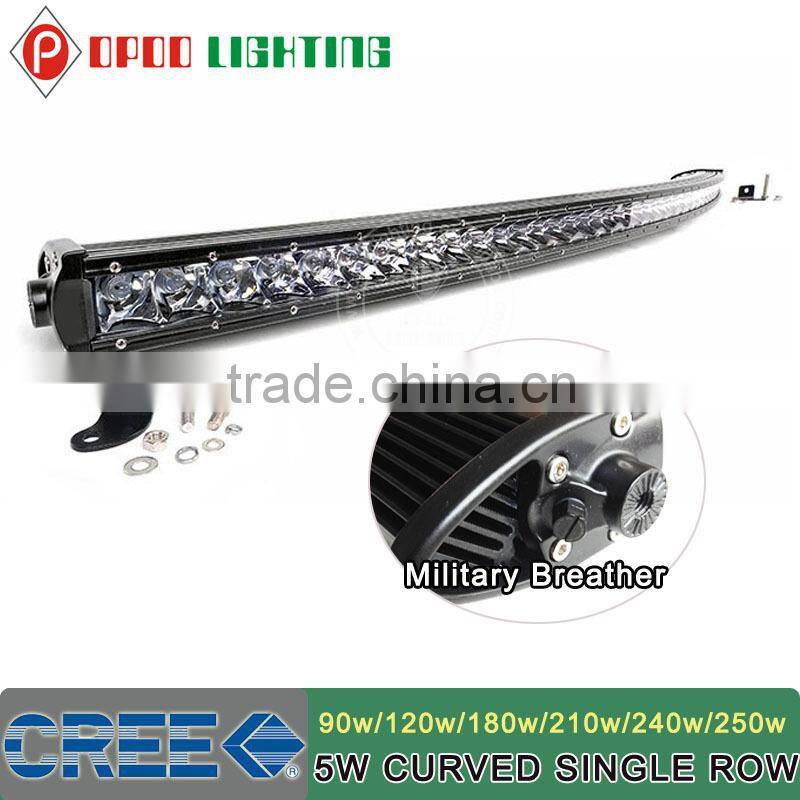 Single row led bar light, Jeep 4x4 250W 52 inch curved led bar light