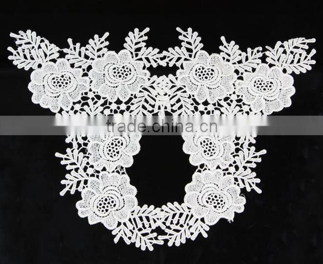 Elegant Design White Decorative Flower Made in China Lace trim Fabric S10856