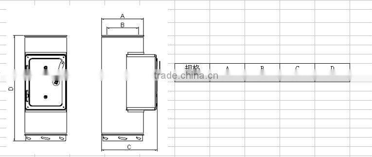 CE and double wall stainless steel chimney tee with door