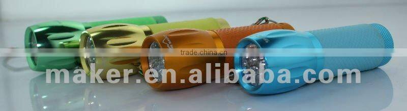 9 LED Aluminum flashlight with fluorescence cover