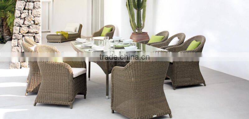 Poly rattan Dining Set - Pation Garden Dining Room Furniture - Synthetic Rattan Dining Set