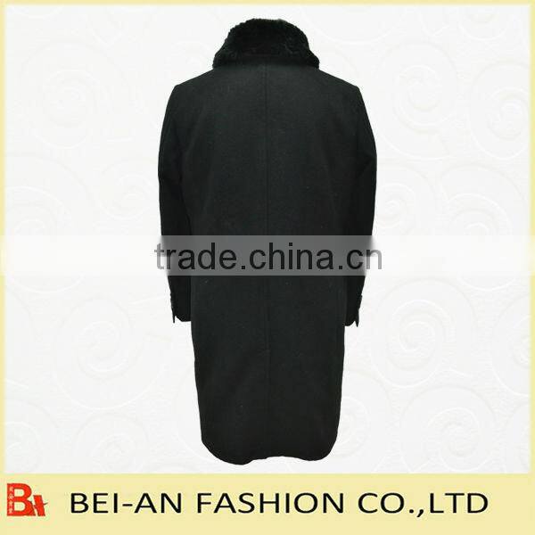 fake fur collar woolen coat for men