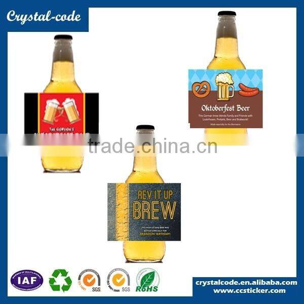 Removable adhesive PVC beverage wine sticker