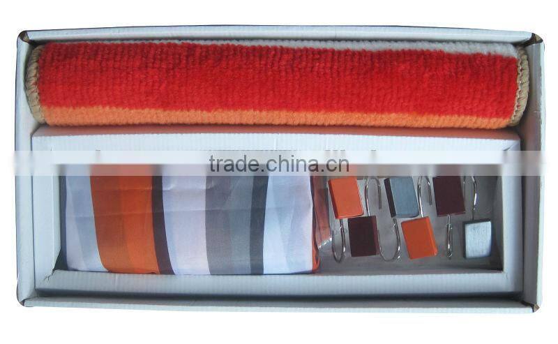 Flower design fabric bath mats