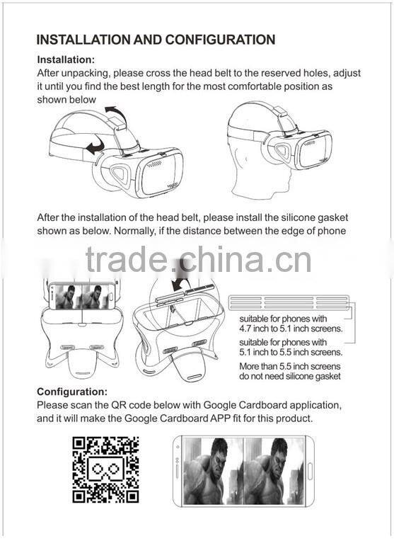 factory wholesale price the newest version 3D VR headset Virtual reality glasses , VR case ,VR BOX with touch key button