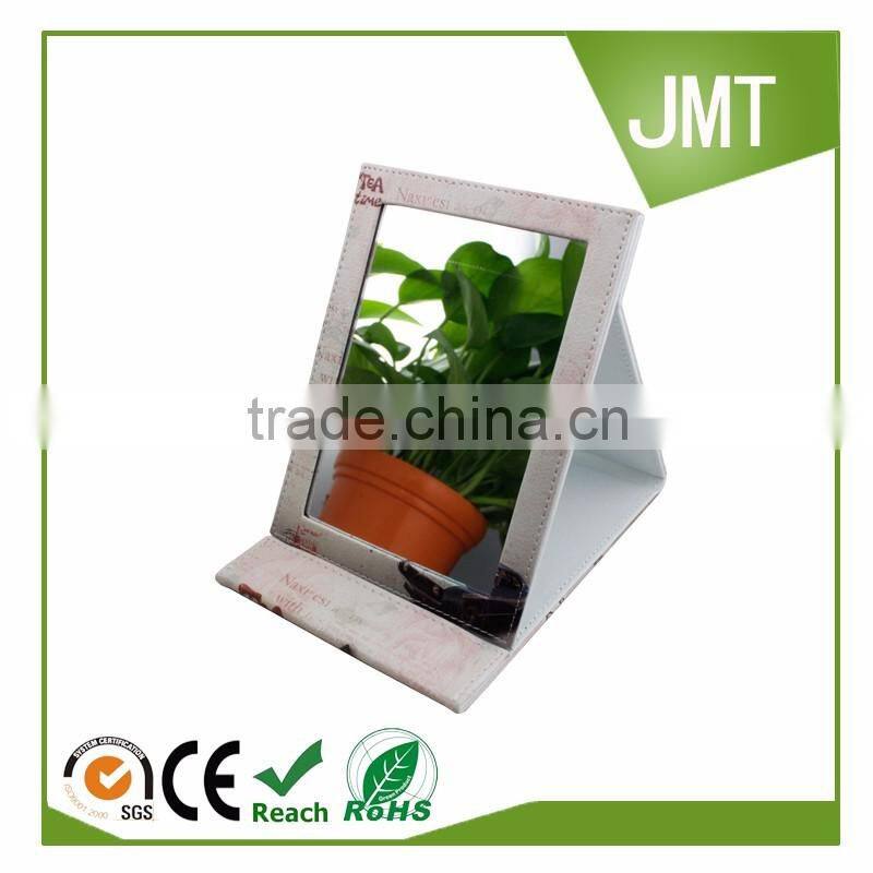 Customized picture leather cover purse size cosmetic mirror