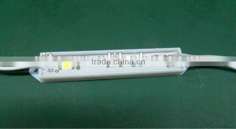 3pcs 5050 SMD LED module,plastic case,WARM WHITE color,DC12V,20pcs a string;75mm*12mm