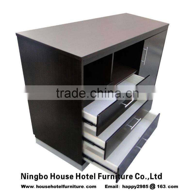 hotel furniture king nightstand with stainless steel kick toe