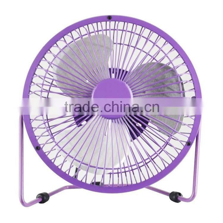USB desk fan mini personal fan metal design with ON/OFF switch usb powered for home and office