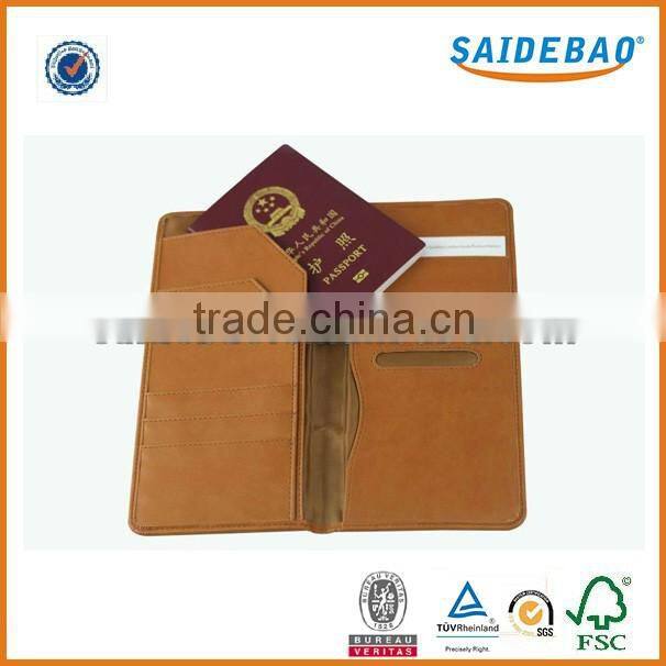 Dongguan factory direct High quality custom personality leather passport holder with Multi-function pocket