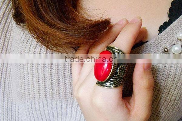 Turquoise Stone Rings Vintage Rings for Women&Men Antique Silver Ring Unisex Personality Oval Turquoise Finger Anillos IR122