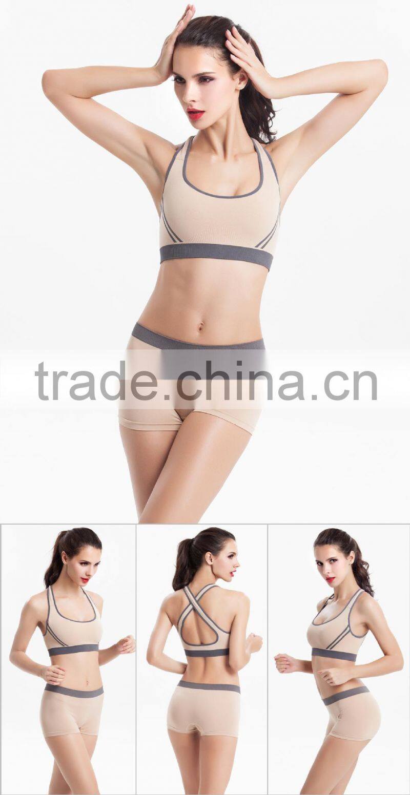 Quick-dry Sports bra set shakeproof ladies running fitness vest wireless running bra yoga sport bra sexy Womens Tracksuits set