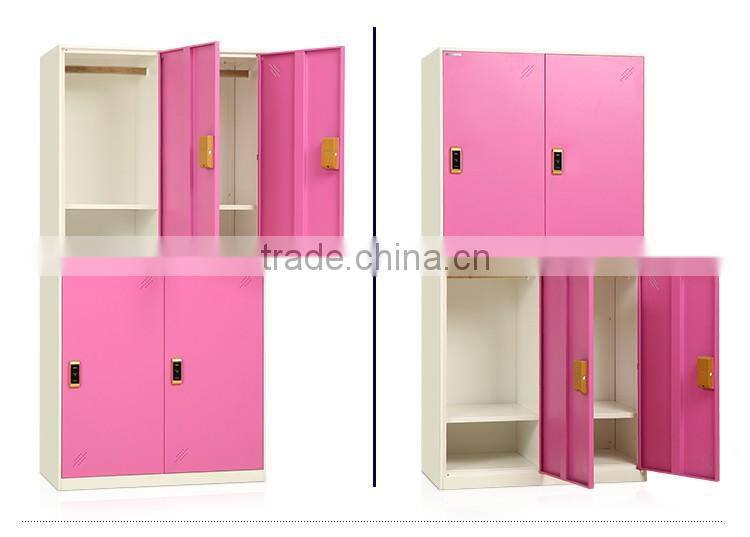 4-door employee steel locker stainless metal office locker furniture kd structure clothes locker with electronic lock