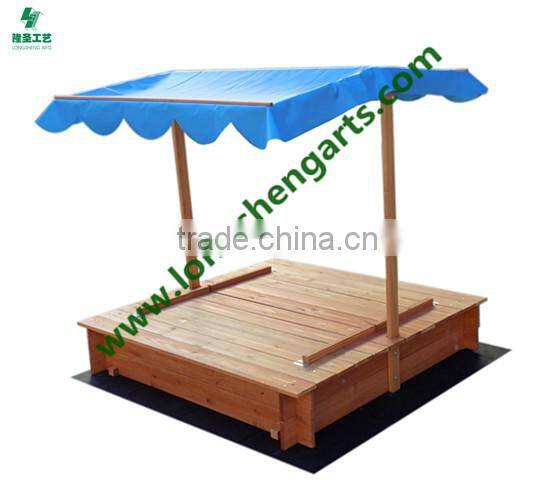 Kid's wooden sandbox With PE awning