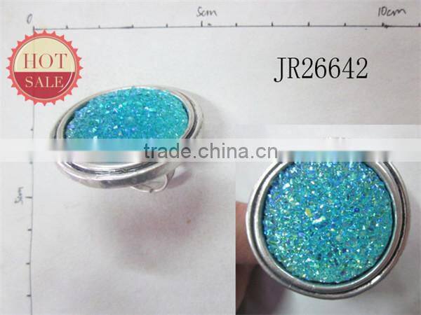 Wholesale Ring Jewelry Natural Topaz Crystal Stone Drop Ring