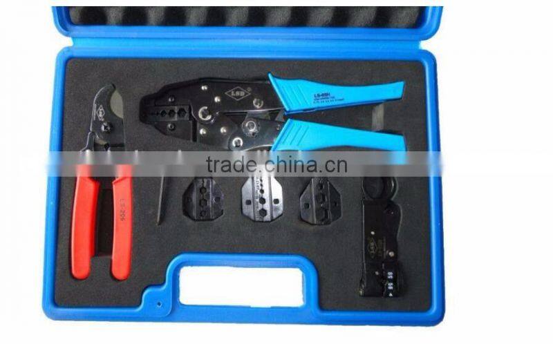 LSD good quilty LS-05H-5A2 Crimping tool kits coaxial cable tool kts with crimping tool,wire stripper,dies tools kits