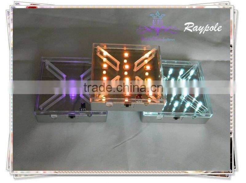 New square color changing led centerpiece light office table decoration