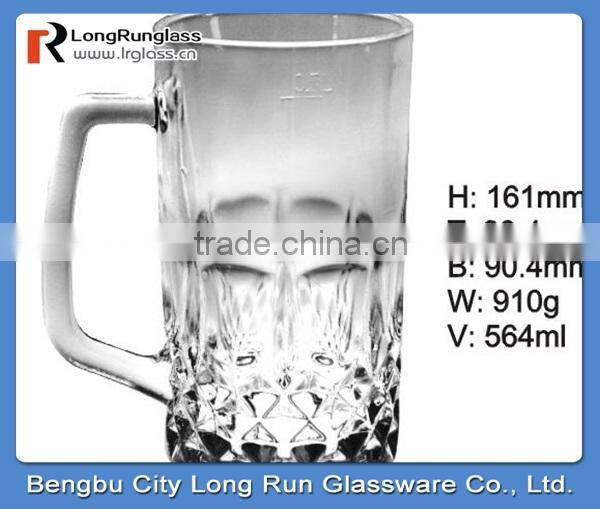 LongRun 12oz top quality standard size cold beer mugs glass water glass with handle
