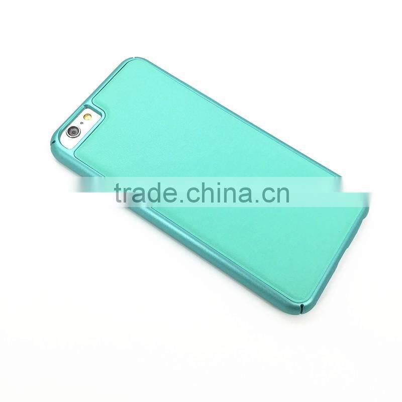 Light green electroplating aluminum alloy frame +leather phone case for iphone 7