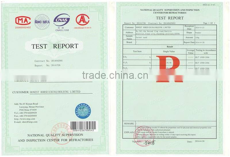 Average Bulk 2.4 rough abrasive garnet mesh 80 used for water jet cutting in ceramics