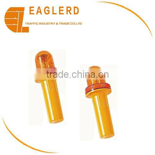 Solar yellow LED warning light for traffic cone