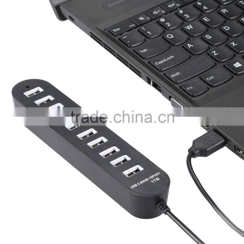 New High- performance Portable 480MBPS usb 2.0 10 port hub with one switch
