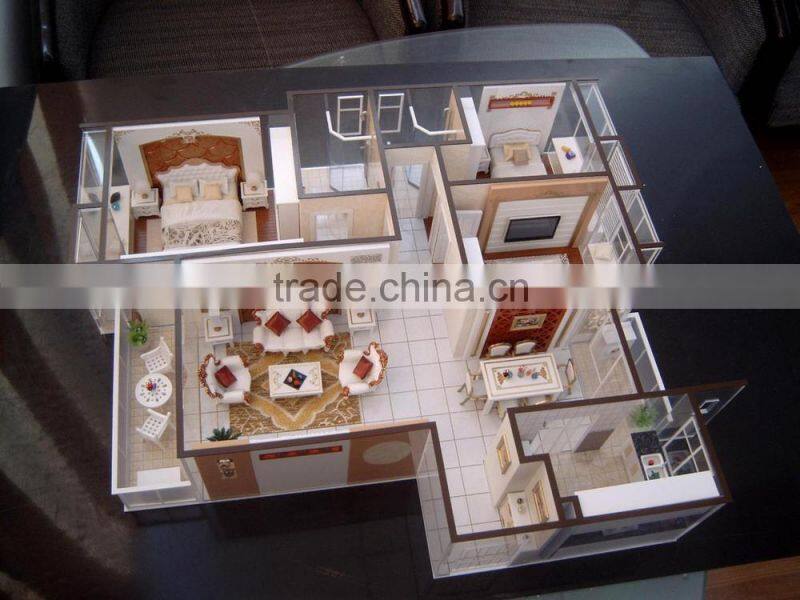 Architectural model layout with lighting 1/25