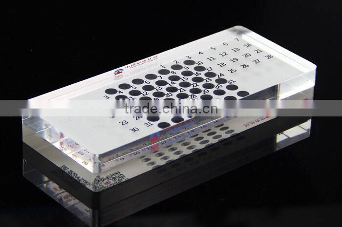 2016 acrylic desk calendar block