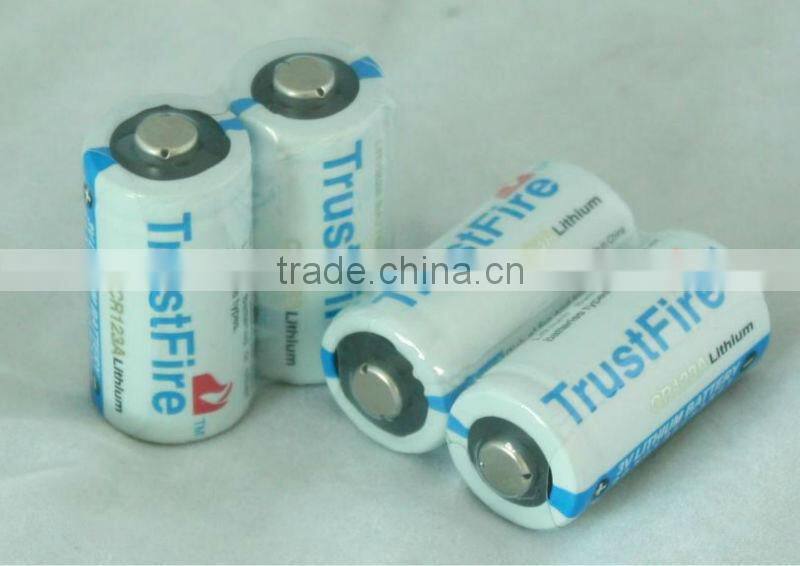 Lowest price!! TrustFire original factory CR123A 3.0v 1400mah non-rechargeable lithium battery for daily use
