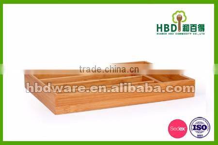 Adjustable bamboo kitchen cutlery organizer,cutlery tray, bamboo wooden organizer tray