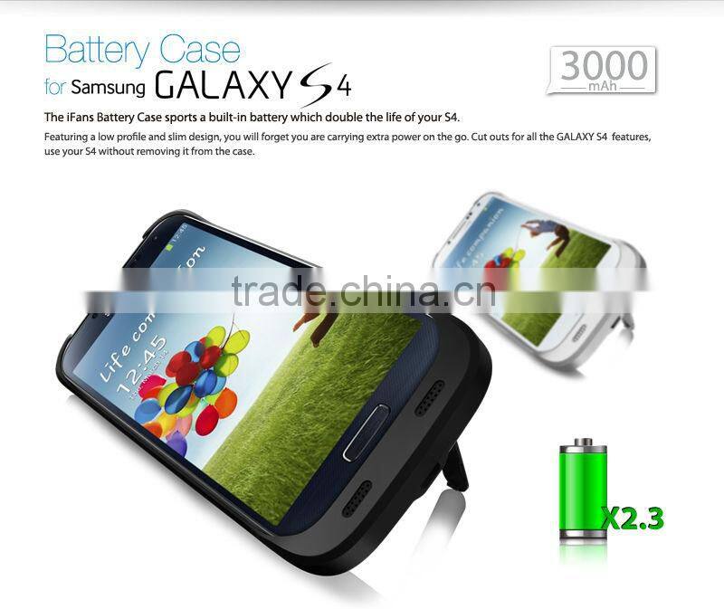 3000mah external battery backup case for Samsung Galaxy S4 I9500 portable power bank for S4