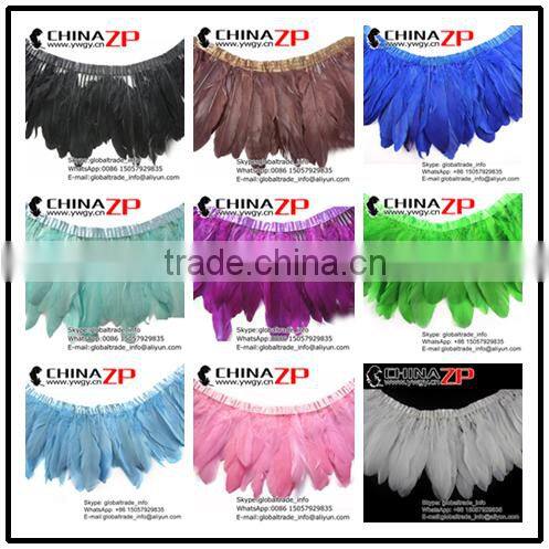 CHINAZP Factory High Quality Dyed Lavender Goose Satinettes Trim Fringe Feathers for Decoration
