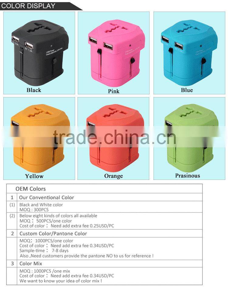 Kantravel A012 Universal Plug with Socket Type and Residential / General-Purpose Application New Products Travel USB Charger