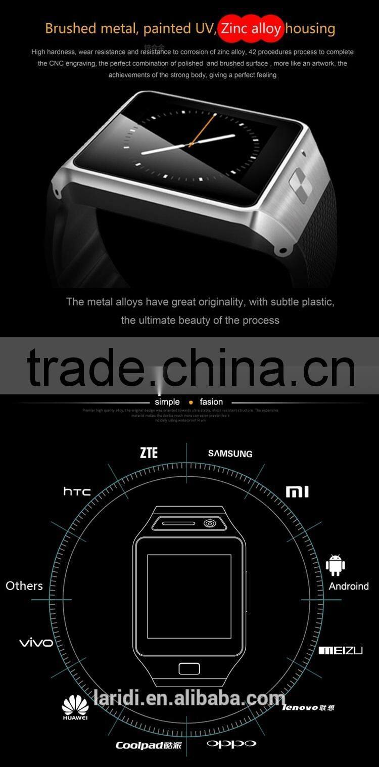 2015 new low price of smart watch phone GV08S support SIM or SD card for android phone