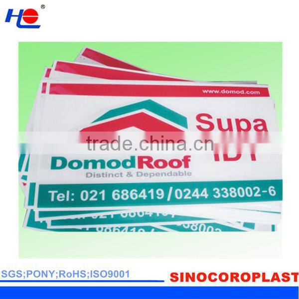 impact resistance waterproof pp coreflute colorful signboard