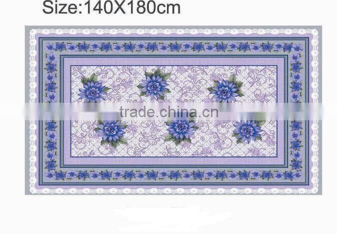 Newest transparent printed flowers all-in-one plastic table cloth roll/piece