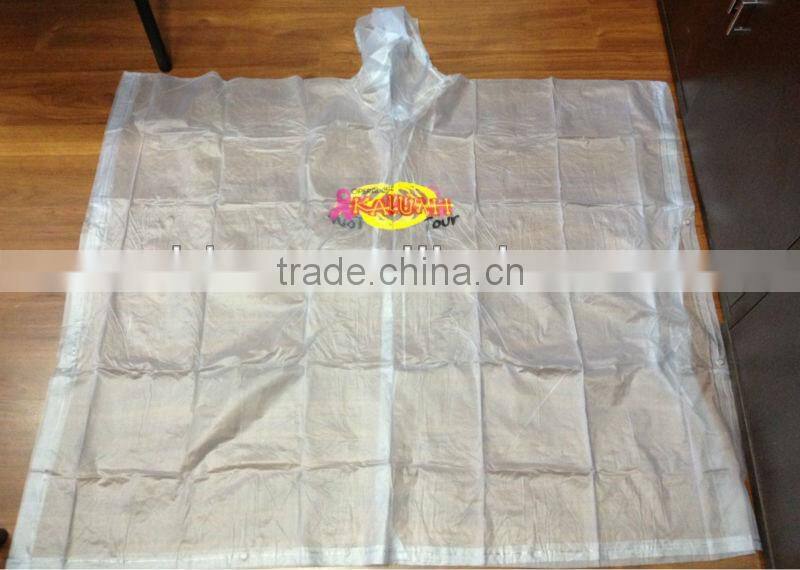 100% clear rain fashion poncho rubber