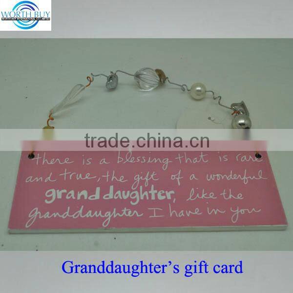 Wholesale birthday card for granddauthers w/ plastic diamonds from Shenzhen supplier