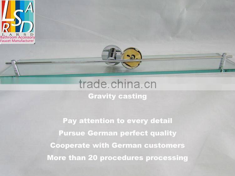 Bathroom brass holder with tempered glass shelf NO.3353