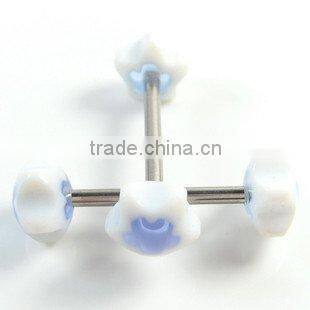 Stripe candy acrylic tongue rings body piercing jewelry