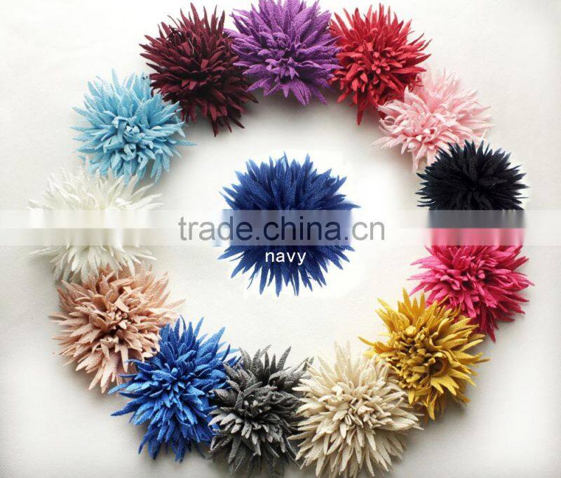 pure color artificial chiffon fabric flower handmade hair accessories