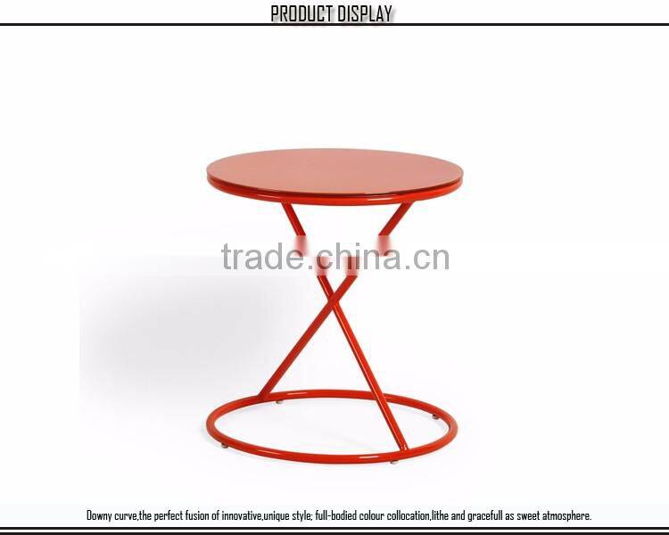 New Product China Supplier Red Coffee Table Metal Side Table