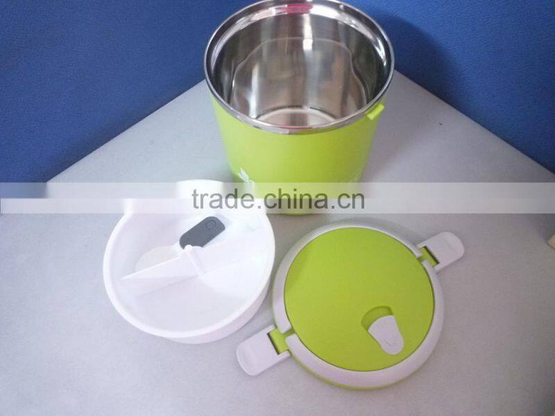 HGL-9718B,1.8L Stainless Steel Hot Insulated Food Carrier with spoon,pink,green,blue